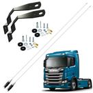 2 Antena Móvel Px Mini Maria Mole Inox 1,40 metros Suporte Dianteiro Nova Scania Parafusos Anti-Furto