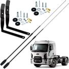 2 Antena Px Bobinada Black Argentina 1,50m Suporte Frontal Dianteiro Ford Cargo Parafusos