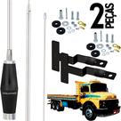 2 Antena Px Mini Maria Mole 1,40m Alongador 60cm Suporte Dianteiro Frontal Mercedes Benz Cara Preta