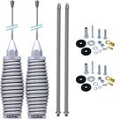2 Antena Px Mola Inox 2,70 Metros Maria Mole Alongador 60cm Parafusos Anti-Furto
