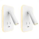 2 Arandela Cabeceira Para Leitura Foco Móvel Led Usb Bet79