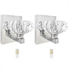 2 Arandela Cristal Cromado Cindy Banheiro Bet41 + Led