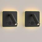 2 Arandela De Leitura Foco Móvel Led Usb E Usbc Cabeceira Bet84