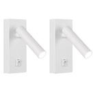 2 Arandela Para Cabeceira Leitura LED interruptor Spot Branco Bet52