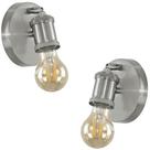 2 Arandelas Articulada Nordic Spot Escovado + Lamp. A60