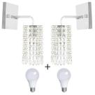 2 Arandelas Cristal Acrilico Clearcrillic Quadrada + Lampada