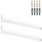 2 Araras RT Inclinado Loja Closet 40cm Fixação De Parede 10 Cabides Aço Reforçado Estilo Moderno