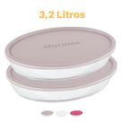 2 Assadeiras Oval Vidro Com Tampa 3,2L Refratário Marinex 2 Assadeiras Oval Vidro Com Tampa 3,2L Refratário Marinex