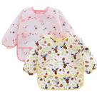 2 Babadores Impermeáveis manga longa BLW Kit Alce e Flamingo