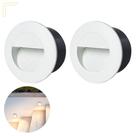 2 Balizador De Embutir Redondo Parede Branco Led Lup90