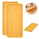 2 Bandejas Bambu 23cm Retangular P/ Servir Café Elegante