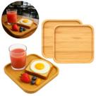 2 Bandejas de Bambu Tabúa Quadrada 19,5cm Ideal P/ Servir