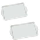 2 Bandejas de Melamina Com Alça Travessa Decoração 33x23cm 2 Bandejas de Melamina Com Alça Travessa Decoração 33x23cm