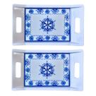 2 Bandejas de Melamina Com Alça Travessa para Sevir 30cm