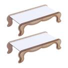 2 Bandejas Decorada Retangular Linha Premium - Mdf Branco