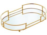 2 Bandejas Decorativas Metal Dourada - Wolff