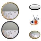 2 Bandejas Espelho Redondo 22,5cm Decoração Luxo Mesa Parede