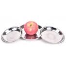 2 Bandejas Saladeira Redonda em Aço Inox Alimentos 25cm