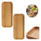 2 Bandejas Tábua 36cm Petisqueira De Madeira Bambu Servir