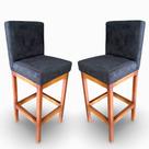 2 banquetas alta c/ encosto tokio suede preto g2home
