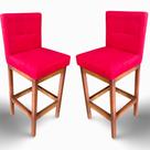 2 banquetas alta c/ encosto tokio suede vermelho g2home