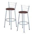 2 Banquetas Alta Epoxi Cinza Cristal