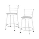 2 Banquetas Baixa Epoxi Branca Cristal