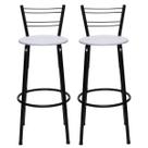 2 Banquetas Banco Para cozinha Bar Encosto Premium Acabamento Da Estrutura Cadeira Preta