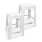 2 Banquetas Branca Plástico Multiuso Resistente 100kg