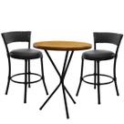 2 Banquetas Forts Baixa Fibra Aço Carbono Pintura Eletrostática com Bistrô cor Preto