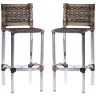 2 Banquetas Madri em Alumínio para Edícula, Cozinha, Balcão, Área Trama Original