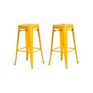 2 Banquetas Tolix Iron Design Industrial Amarela 76 Cm Aço 2 Banquetas Tolix Iron Design Industrial Amarela 76 Cm Aço
