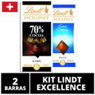 2 Barras, Chocolate Suiço Lindt Excellence, Cacau Nobre, Sabores Sortidos, 2x100g