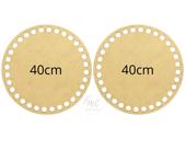 2 Bases Mdf Crochê/Fio de Malha Redonda 40cm Diâmetro
