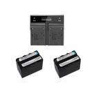 2 baterias P/ Iluminador Led Np-f970+carregador Duplo t