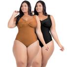 2 Body Maiô Acinturado Plus Size Modela Cintura Liso Casual