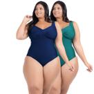 2 Body Maiô Acinturado Plus Size Modela Cintura Liso Casual