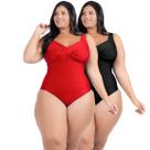 2 Body Maiô Acinturado Plus Size Modela Cintura Liso Casual