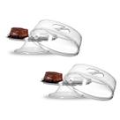 2 Boleira com Pé e Tampa Gourmet Bolo doces Acrílico Cristal 2 Boleira com Pé e Tampa Gourmet Bolo doces Acrílico Cristal