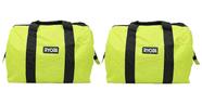 (2) Bolsas de empreiteiro Ryobi Green Wide Mouth dobráveis
