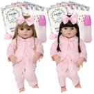 2 Bonecas Bebê Reborn Gêmeas Real Com Chupeta 26 Acessórios