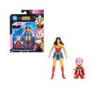 2 Bonecos Articulados Sonic Warner Amy e Mulher Maravilha