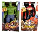 2 Bonecos Vingadores Hulk E Homem Aranha Articulado 31cm Som 2 Bonecos Vingadores Hulk E Homem Aranha Articulado 31cm Som