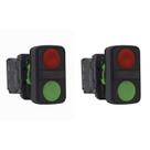 2 Botão Comando Duplo XB5 Schneider 22mm 1NA+1NF VD/VM