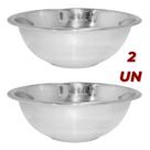 2 Bowl Inox Saladeira 22cm Vasilha Bacia Arroz Macarrão