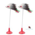 2 Brinquedo Varinha Com Ventosa Interativo Divertido Para Gatos Kit 2 - Varinhas Com Ventosa