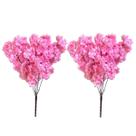 2 Buques Flor Cerejeira Artificial 5 Galhos Grande Decoração