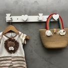2 Cabideiros parede decoração Urso e Coração animais 2CUrCa