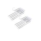 2 Cabides Inox Multifuncional Calças Divisórias Organizador