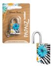 2 cadeado fashion square com chave azul colorido